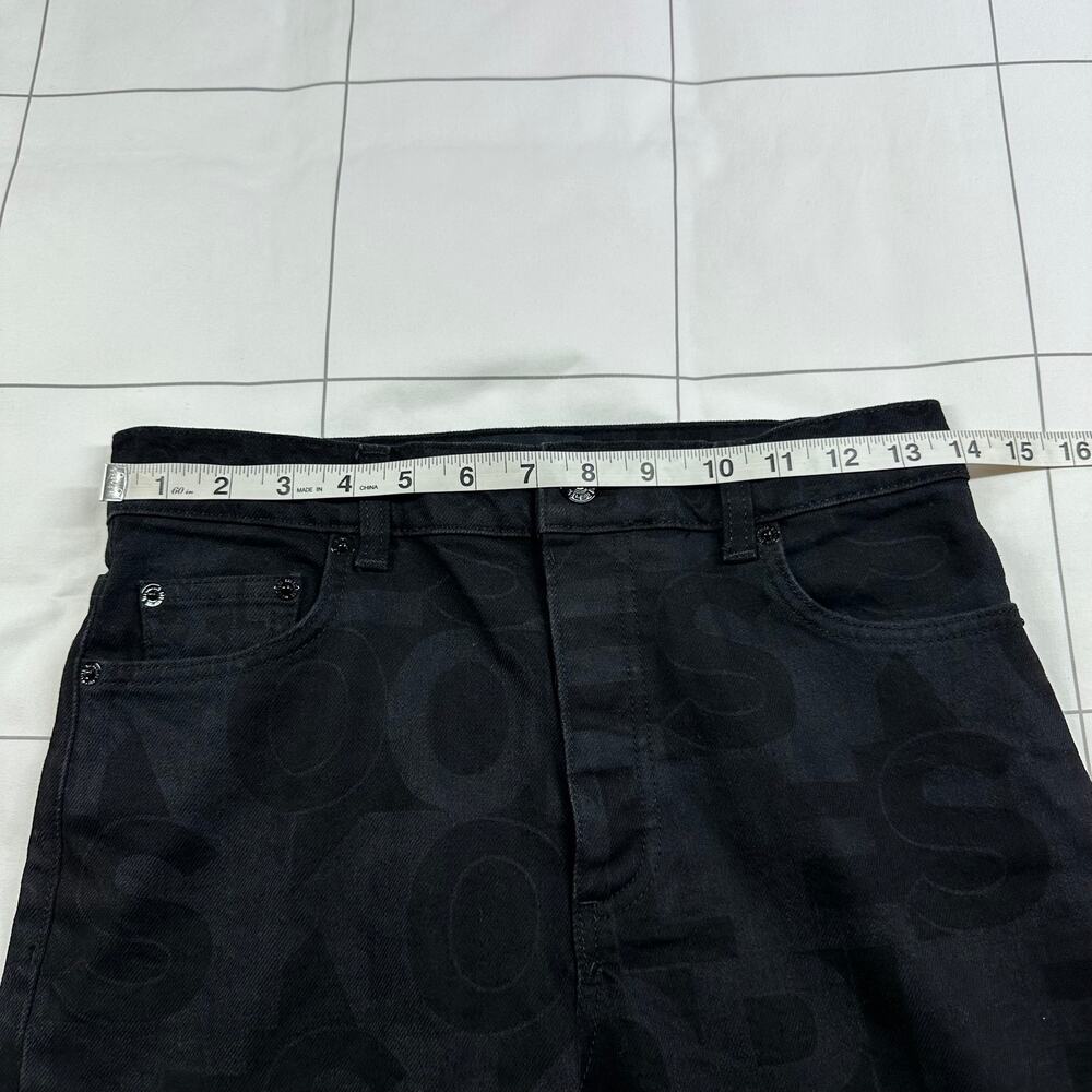 The Kooples Jeans Womens 27 Black Logo High Rise Flare Leg Button Fly Rock Edgy - Picture 8 of 13
